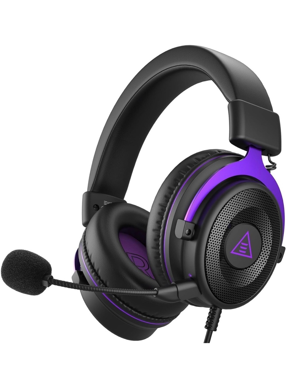 Black & Purple Wired Gaming Headset with Microphone